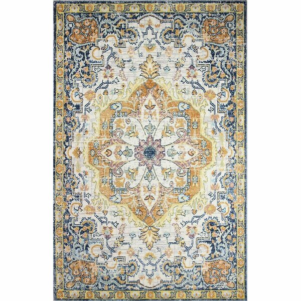 Bashian 8 ft. 6 in. x 11 ft. 6 in. Sorrento Collection Polypropylene Power Loom Area Rug Ivy & Navy S236-IVNV-9X12-SR702